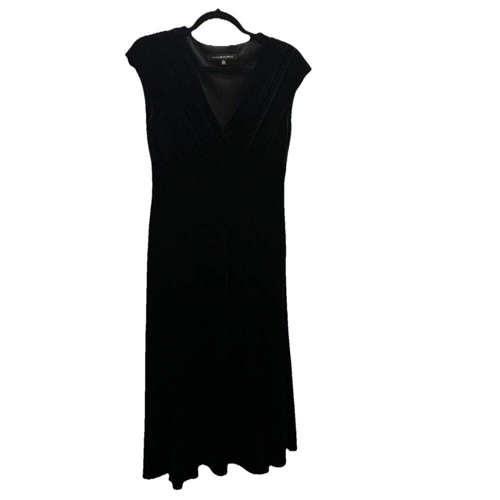 Jones Wear Vintage Black Velvet Empire Waist Maxi Dress Womens Size 8 Whimsigoth